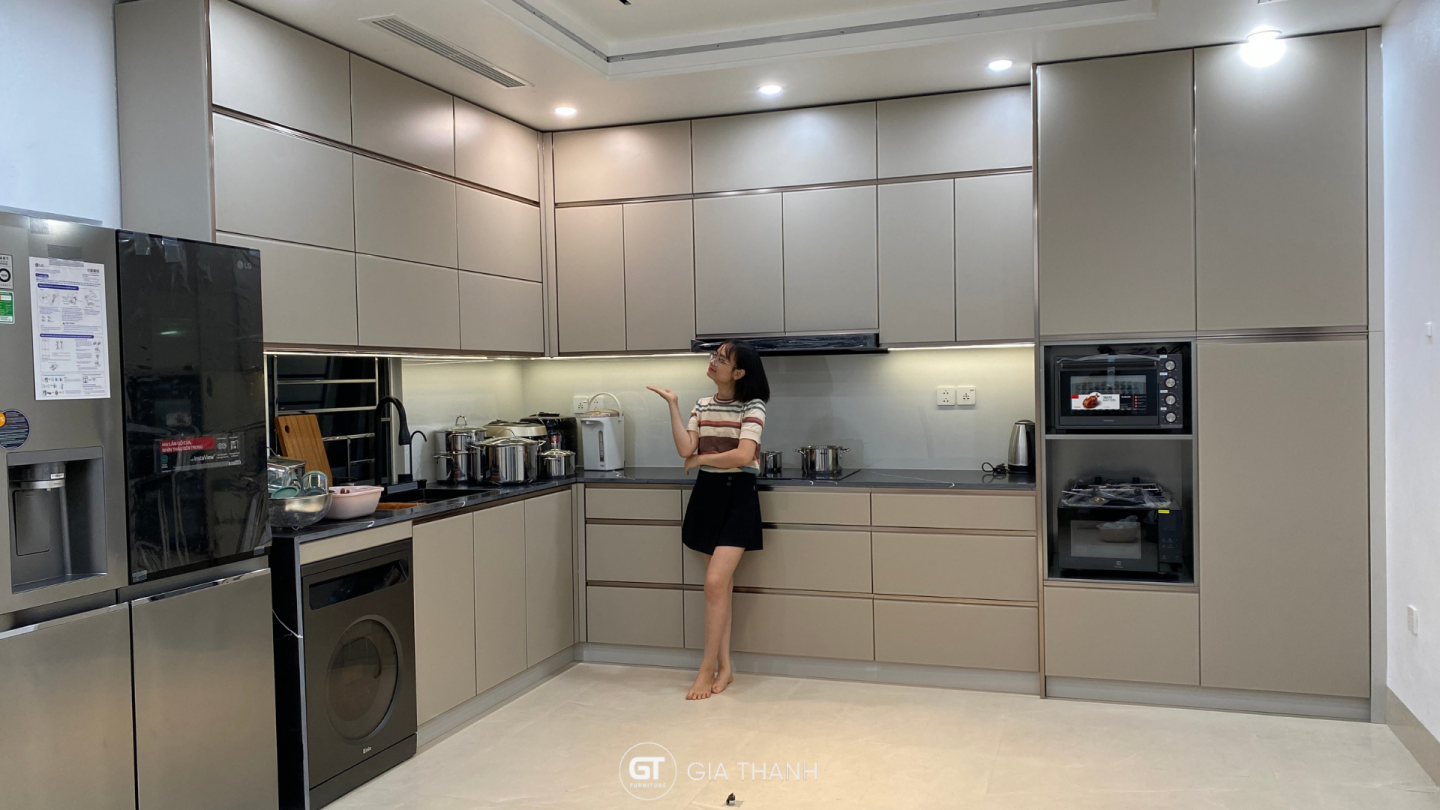 Tủ Bếp Inox Cánh Kính Nhám Châu Âu - KĐT Hạ Đình - Ảnh 3